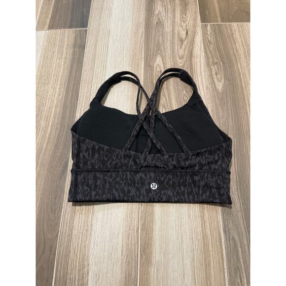 Lululemon Energy Bra Long Line *Medium Support Wild Thing Camo Deep Coal Size 6 - Picture 6 of 8